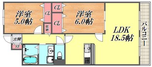 ボナール南武庫之荘の物件間取画像